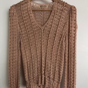 Vintage Marisa Stein 1970s Sweater Wooden Beads